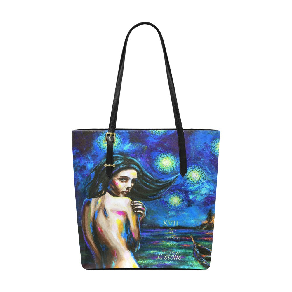 L’étoile (The Star) Faux Leather Tote Bag, with Zipper
