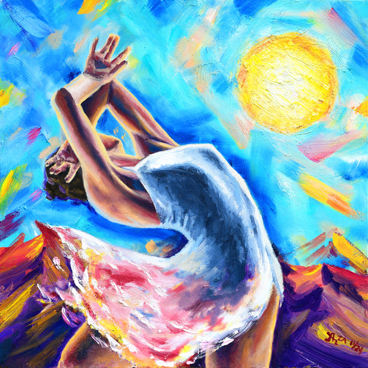 Light in the Desert, original, 30 x 30 in