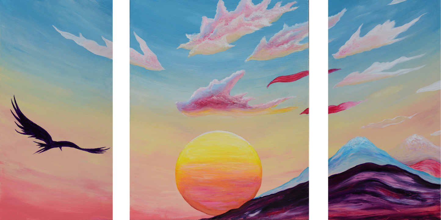 One Soul, original, 39 x (20 + 32 + 20) in