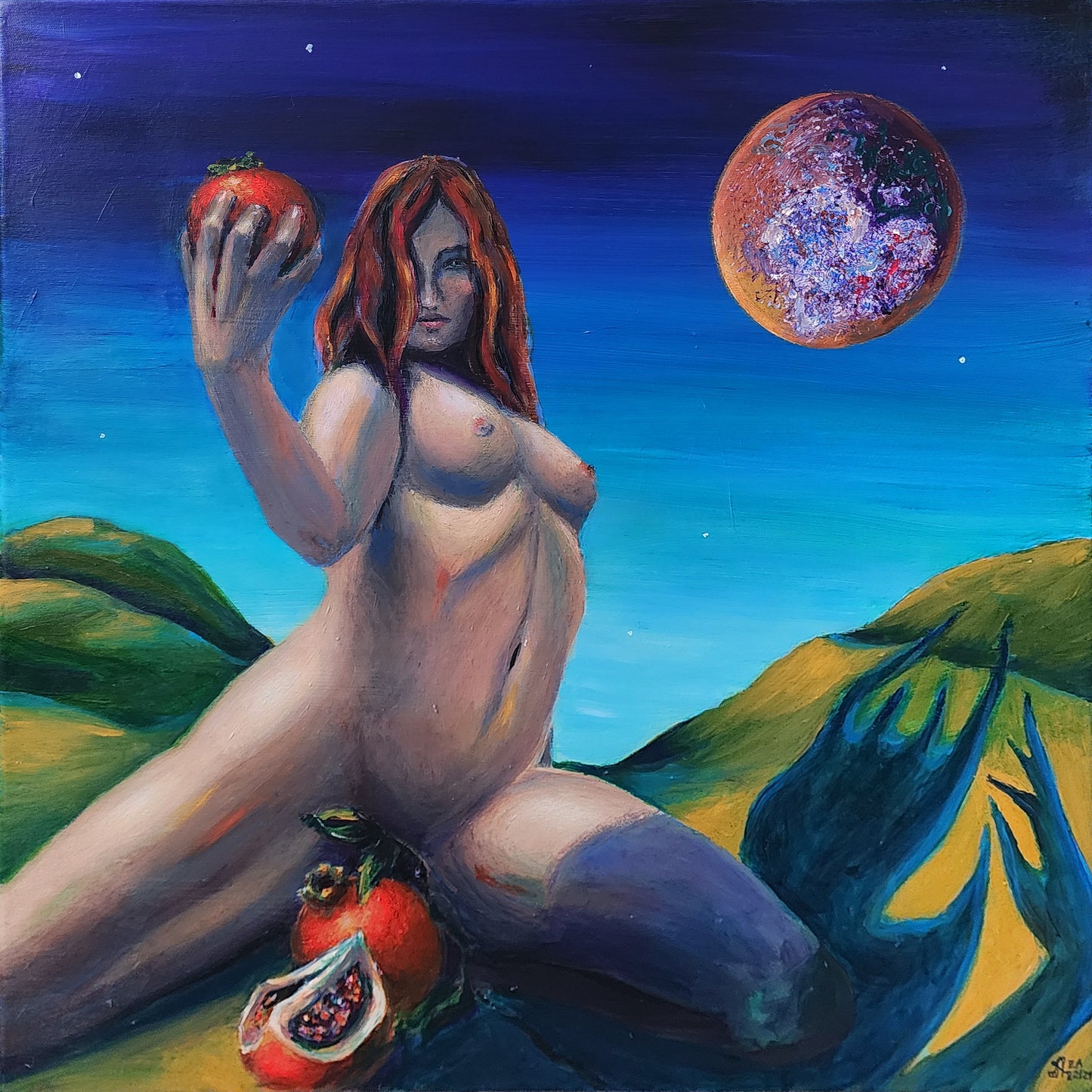 Persephone's Truth, original, 30 x 30 in