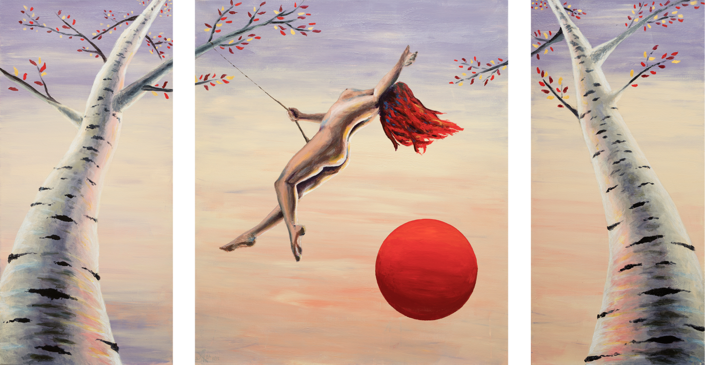 Rising, original, 42 x (20 + 36 + 20) in