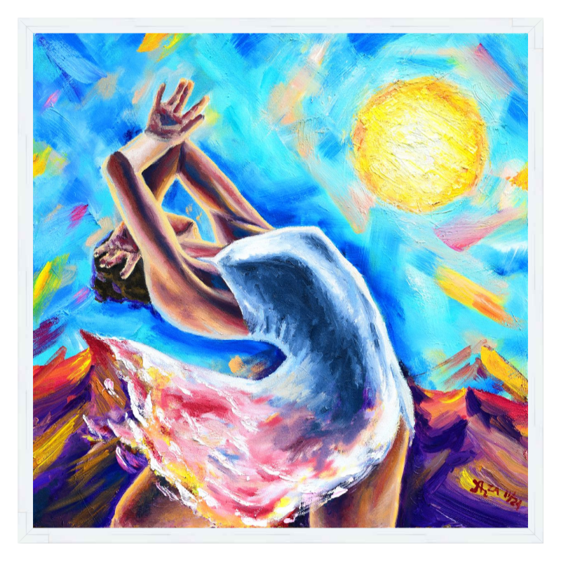 Light in the Desert Framed Canvas Print, 24 x 24 in