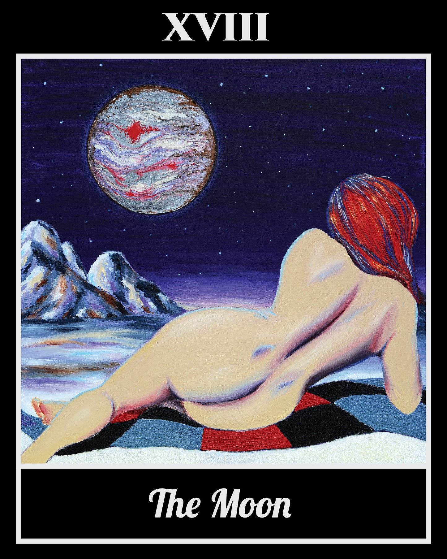 The Moon Tarot Card Framed Poster, 16 x 20 in