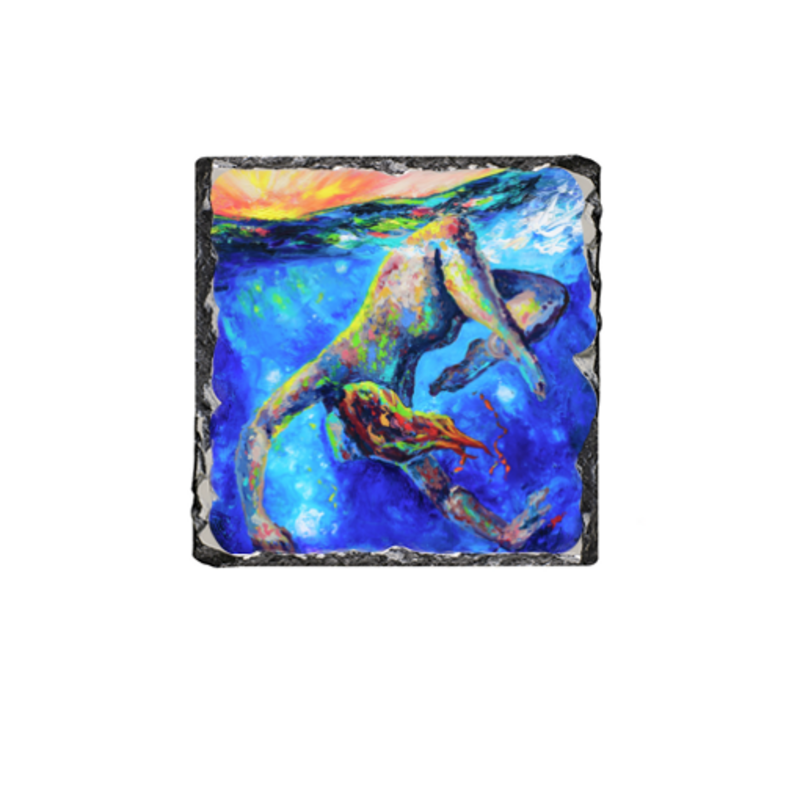 Seeking Depth Single Slate Coaster