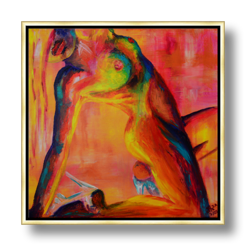 Under Strobe Lights Framed Canvas Print, 20 x 20in