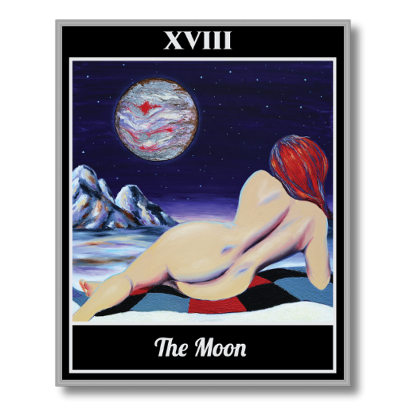 The Moon Tarot Card Framed Poster, 16 x 20 in