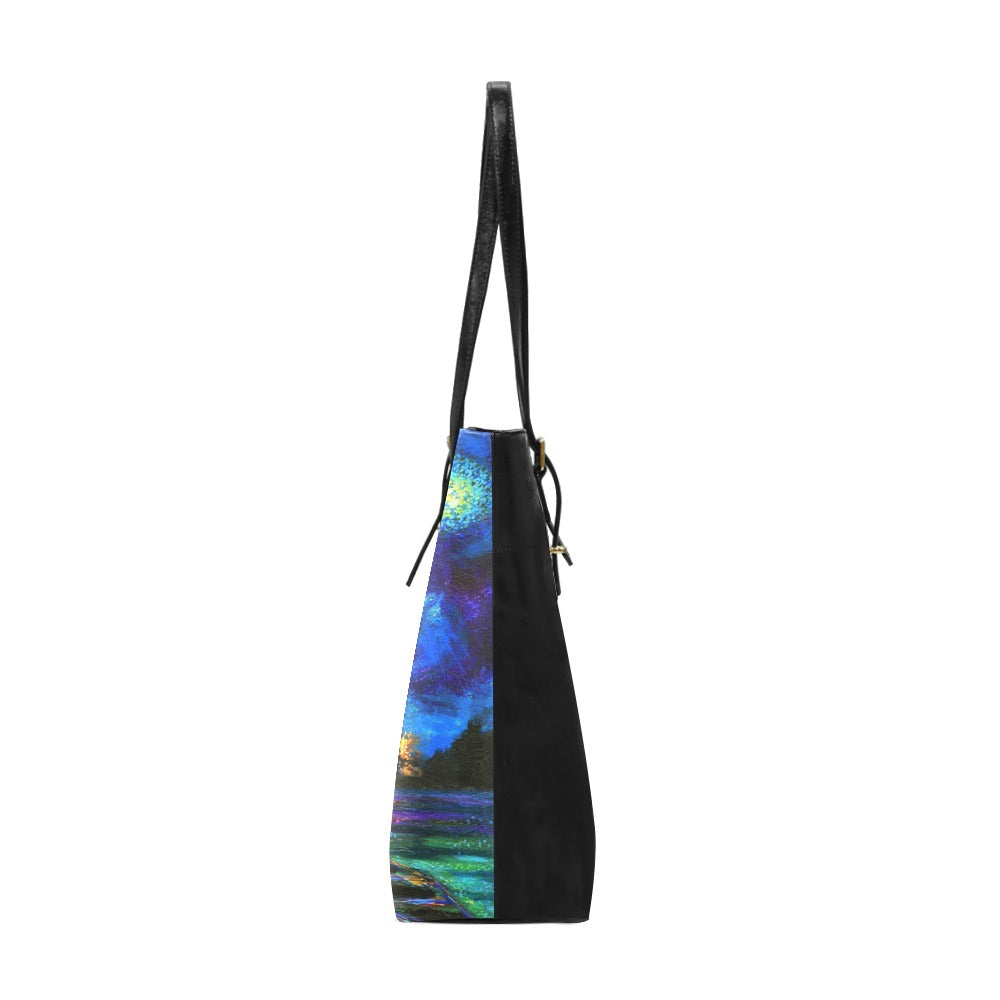 L’étoile (The Star) Faux Leather Tote Bag, with Zipper